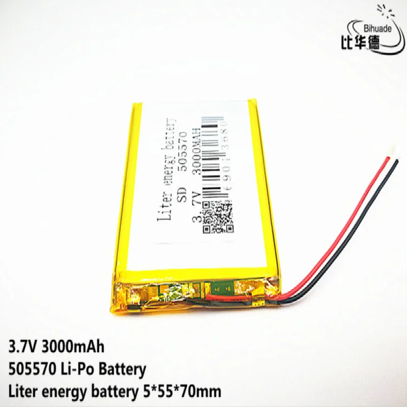 

10pcs Liter energy battery Good Qulity 3.7V,3000mAH,505570 Polymer lithium ion / Li-ion battery for TOY,POWER BANK,GPS,mp3,mp4