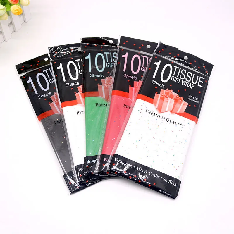10Sheets/bag Tissue Paper Flower 508X660MM Gift Packaging Home Decoration Festive Party Wedding DIY Gift Packing Supplies
