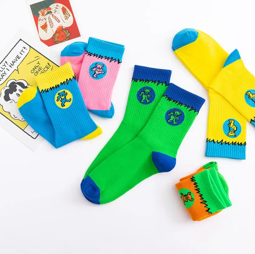 3 paare/schachtel Mode Männer und Frauen Mode Persönlichkeit bunte sb Dunkl Tanz Bär Match Gezeiten Jugend Socken Geschenk paket – Detail 6