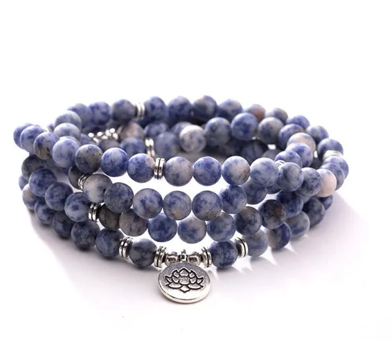 108 beads 8mm elastic adjustable Lotus life tree Buddha OM eye Chakra Reiki agate Onyx Yoga Bracelet necklace utu4d
