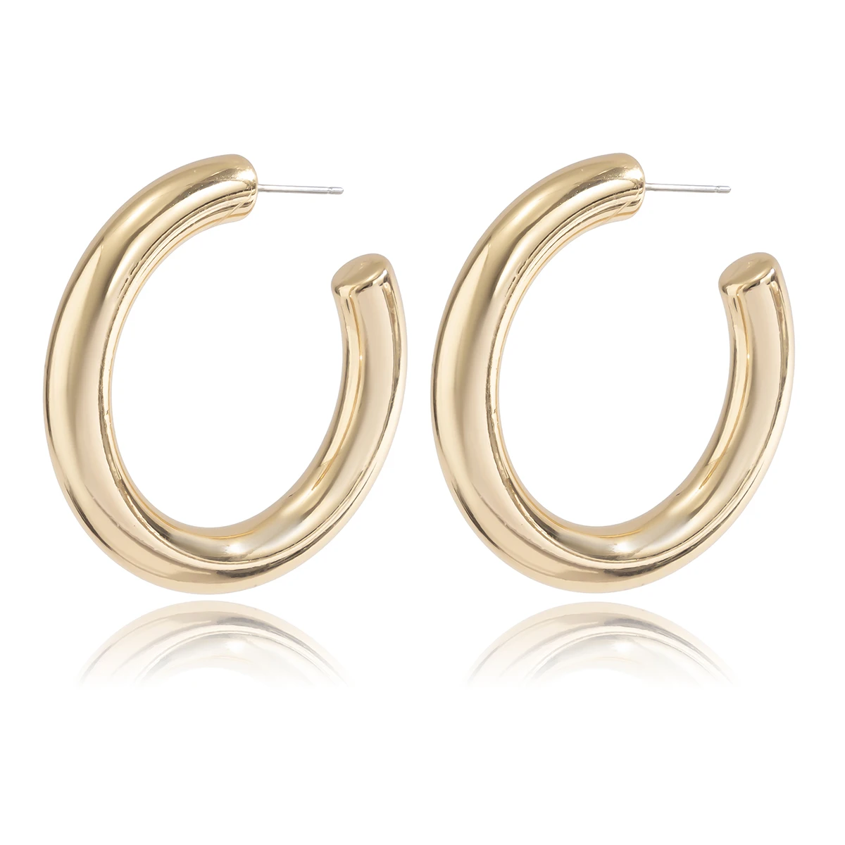 Ingemark 2023 New Big Circle Hoop Earrings for Women Vintage Fashion Statement Gold Color Punk Charm Earrings Party Ear Jewelry