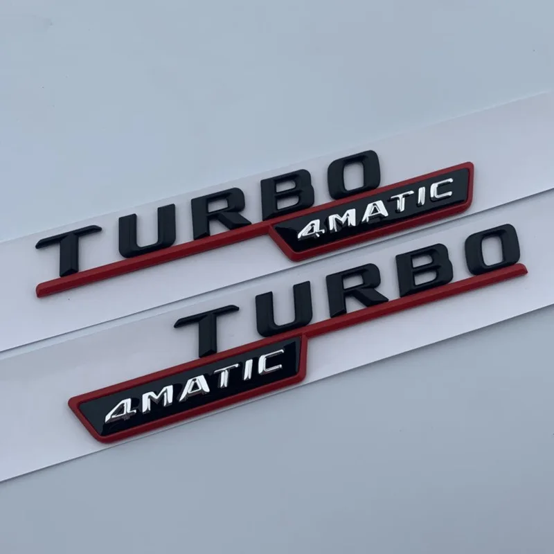 Car Styling Sticker for Glossy Black 2014-2016 Letter Emblem Turbo 4matic Badge Fender Supercharge Logo