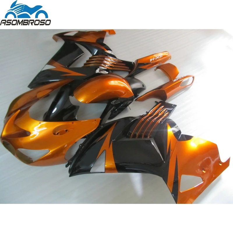 

New Arrival Injection Mold Boldyworks for Kawasaki Ninja ZX14R fairing kit 2006-2008 orange grey fairing set zx14r 06 07 08 GJ43