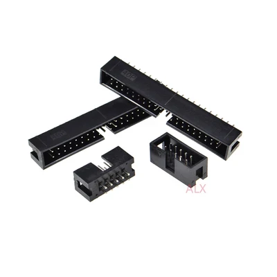 5/10pcs Dip 6/10/20/26/34/40 Pin 2.54mm Pitch Male Socket Straight Idc Box Headers Pcb Connector Double Row 10p/20p/40p/50p Dc3