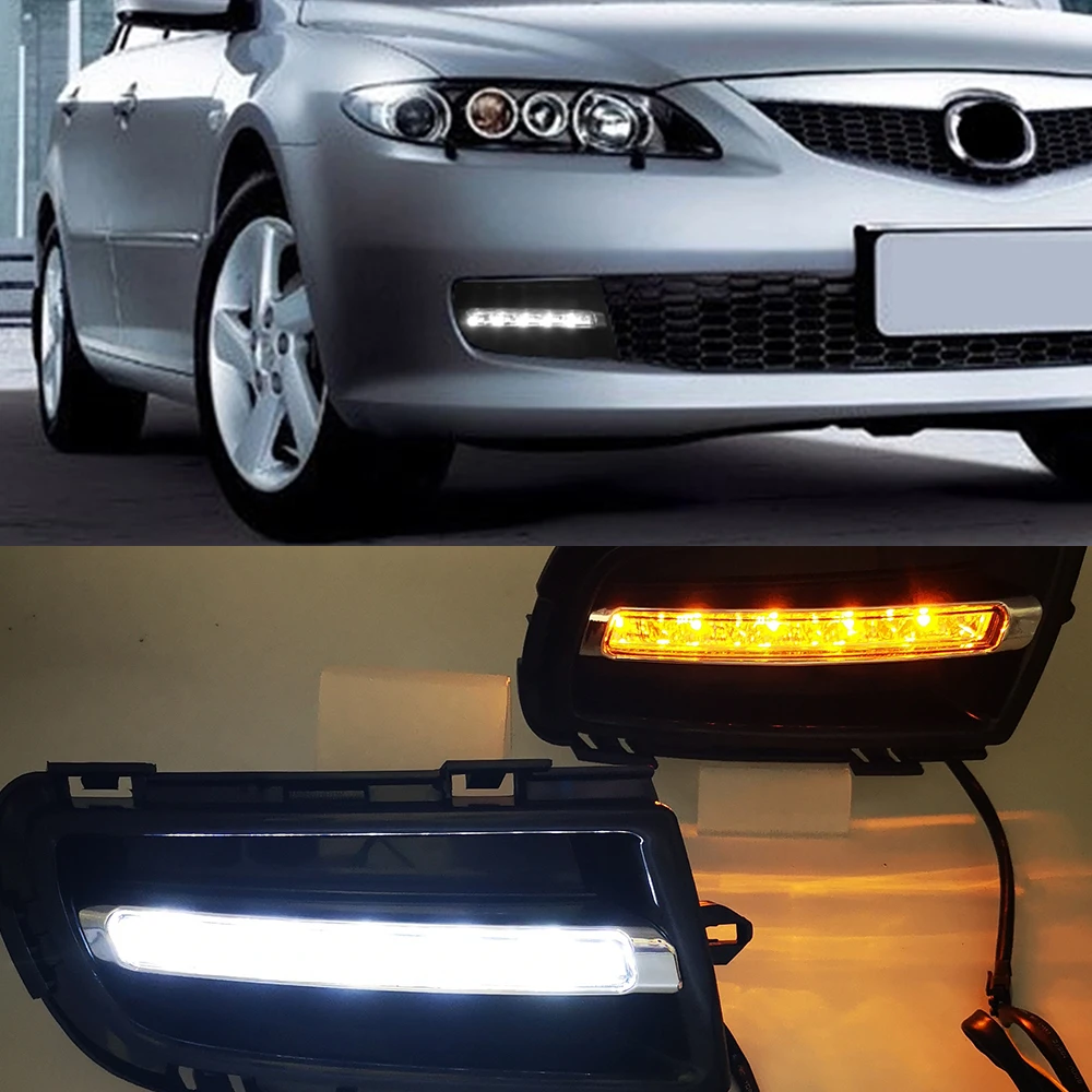 

1Pair DRL For Mazda 6 Mazda6 2005 2006 2007 2008 2009 Daytime Running Lights fog lamp cover headlight 12V Daylight