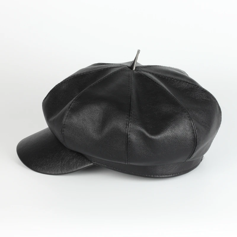 Venta al por mayor de alta calidad PU moda clásica hombres primavera Otoño Invierno pintor boina sombrero personalizado gorras de hiedra