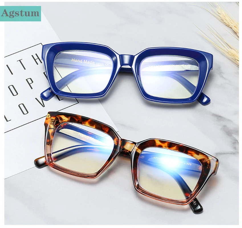 

Agstum Anti Blue Light Blocking Reading Glasses For Men Women Square Full Frame Frame Anti reflective Coated