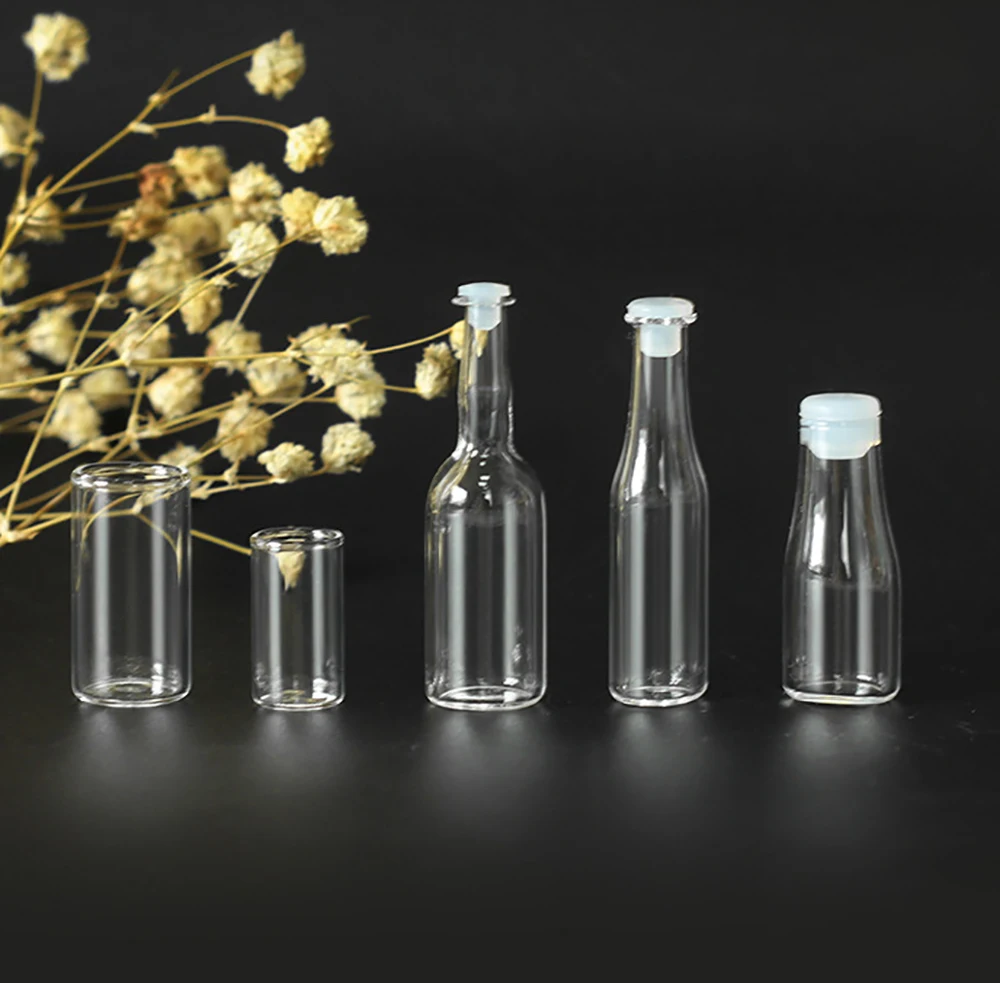 

3Pcs 1/12 Dollhouse Miniature Accessories Mini Glass Bottle Simulation Vase Model for Doll House Decoration ob11
