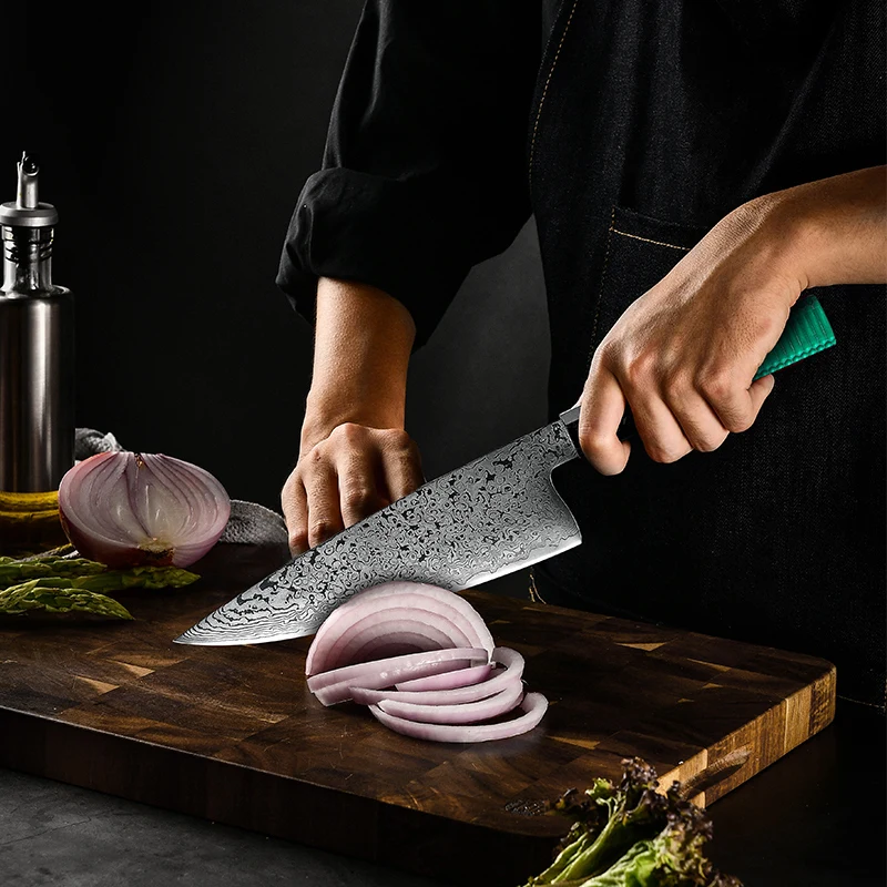 Grandsharp 8 inch Chef Knives VG10 Japanese 67 Layers Damascus Kitchen Knifes High Carbon Stainless Steel Gyuto Knife Cutting