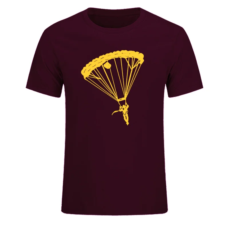 Men\'s Short Sleeve T Shirts Tops Printing Casual Cotton Tees New Sky Divers Parachute Funny T-shirt EU Size