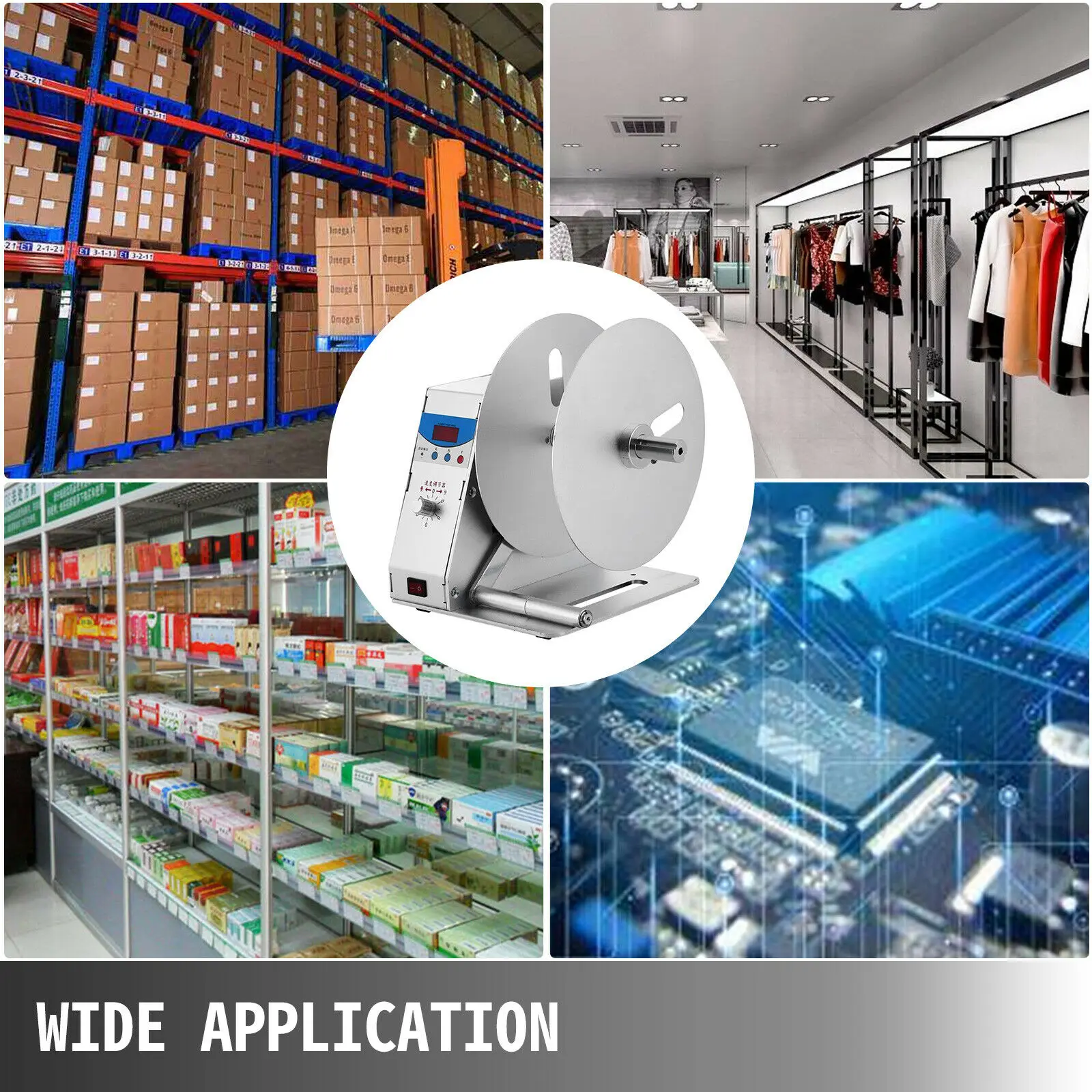 VEVOR Tự Động Nhãn Rewinder Máy Điện Tốc Độ Điều Chỉnh 0 ~ 50 R/PHÚT Thương Hiệu Máy In Kỹ Thuật Số Thẻ Rewinder AC110V / AC 220V