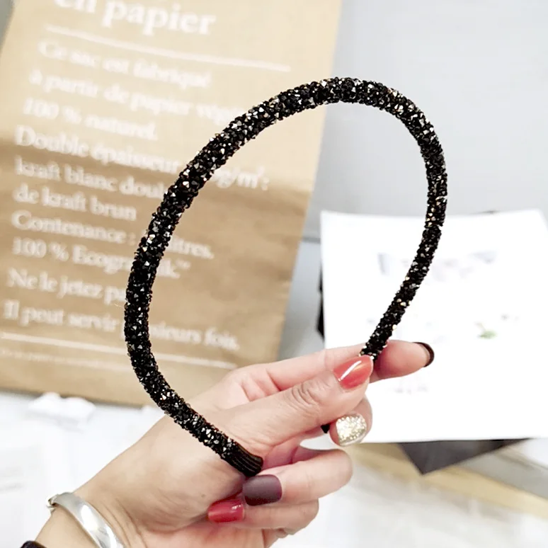 Diadema suave de cristal de Corea para mujer, diadema de diamantes de imitación, cuentas de bisel, accesorios para el cabello para niñas, tocado