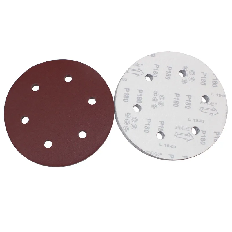 New 30pcs Sandpaper 225mm 6-hole Sanding Paper 100-320grit Electric Wall Polisher Sander Polishing Drywall Sander Hook and Loop