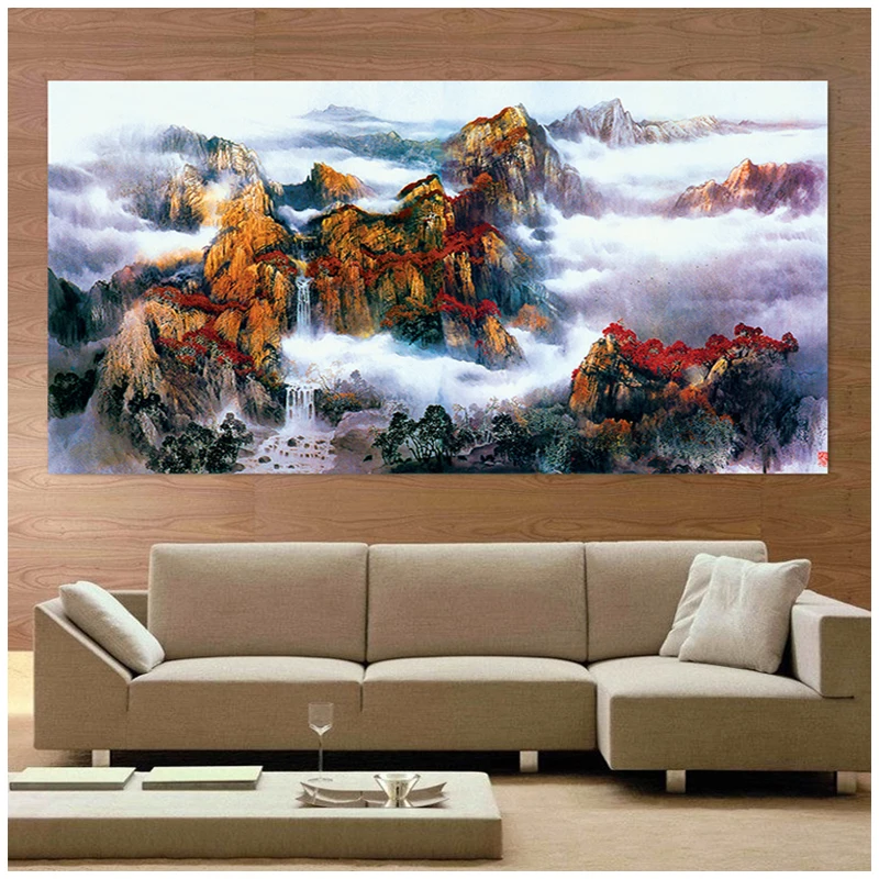 Beautiful mountain and fog Large 5D Diy Diamond Painting Full Rhinestone Embroidery natural scenery Mosaic NeedleworkZP-3501