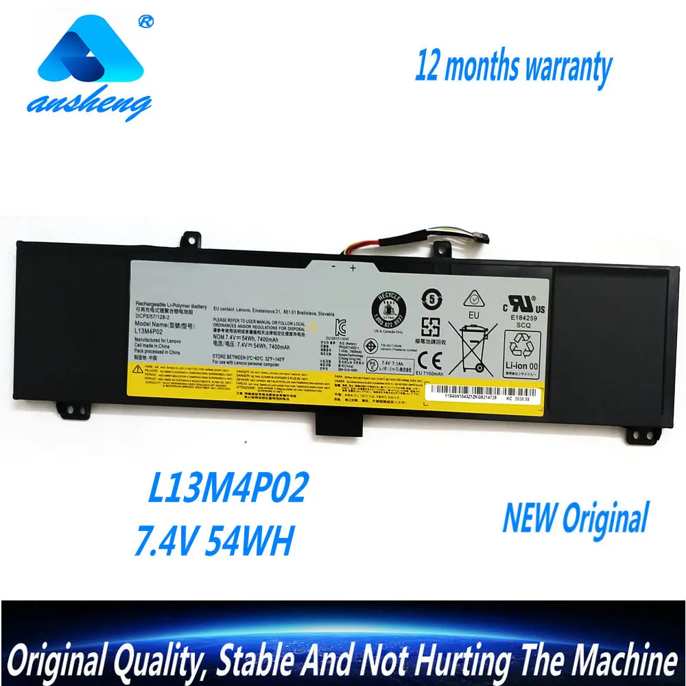 

Genuine L13M4P02 Laptop Battery For Lenovo Y50-70 Y70-70 Y70 121500250 Tablet L13M4P02 L13N4P01 7.4V 54Wh 7400mAh