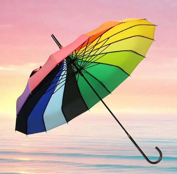 

50pcs Fashion Rainbow Pagoda Palace Creative Umbrella Sun Rain Lady Princess Royal Long-handled Straight Golf Umbrella SN4010