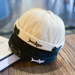 Nieuwe Mode Mannen Vrouwen Katoen Mutsen Brief Shark Borduren Street Wear Meloen Caps Skullies Beanie