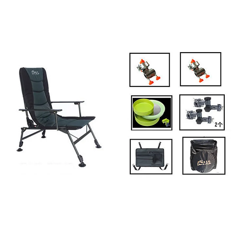 Luxury Fishing Chair Adjustable Height Chairs Folding Camping Chair Portable Compact For Outdoor Camp Beach Travel Picnic Hiking