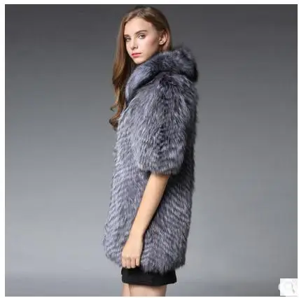 New Womens Waistcoats Man-Made Fox Fur Vest Coats Long Casual Female Large Size Fur Waistcoats Wiinter Autumn Fur Vest Cj82