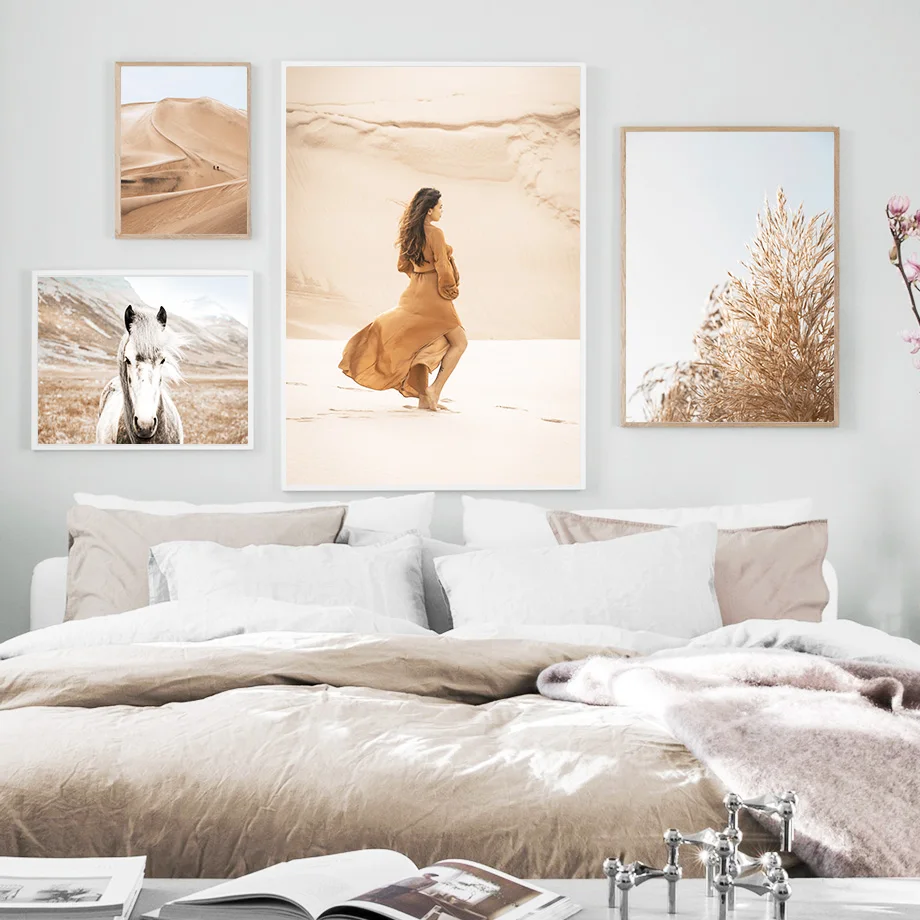 Desert Galloping Horse Girl Straw Quote Wall Art Canvas Painting Nordic Posters And Prints Wall Pictures For Living Room Decor