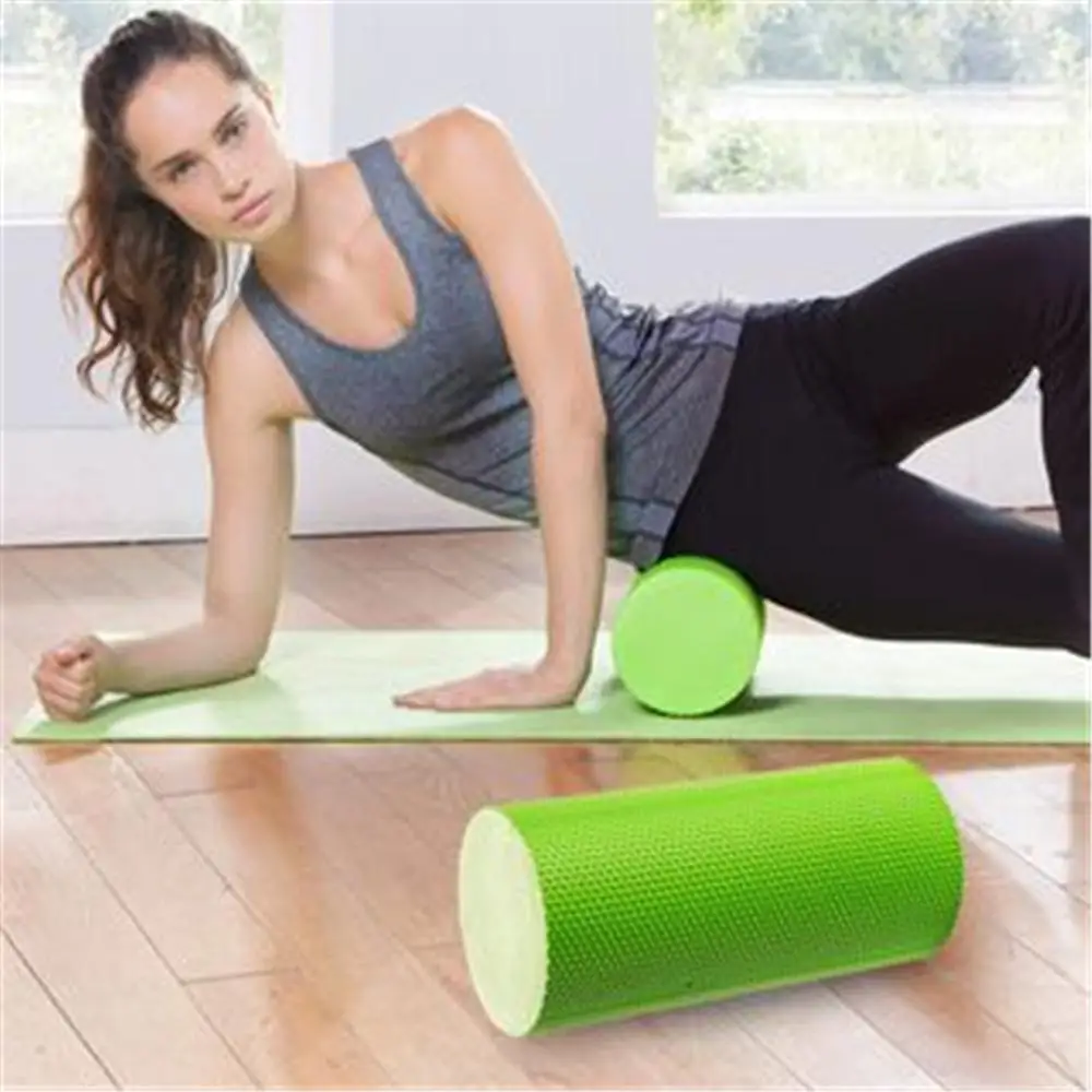 Solid Yoga Foam Roller, Gym Massage Therapy, Physio Relieve Joint Pressure, EVA Grid Point Pilates Column, 45*15cm, 30*15cm