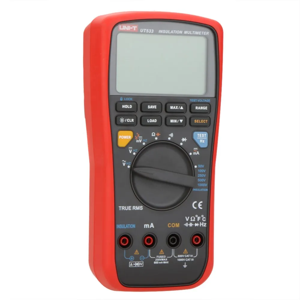 UNI-T UT533 True RMS Insulation Resistance Tester Digital Multimeter 2in1 AC DC Auto Range 50V~1000V 1Gohm Megohmmeter Voltmeter