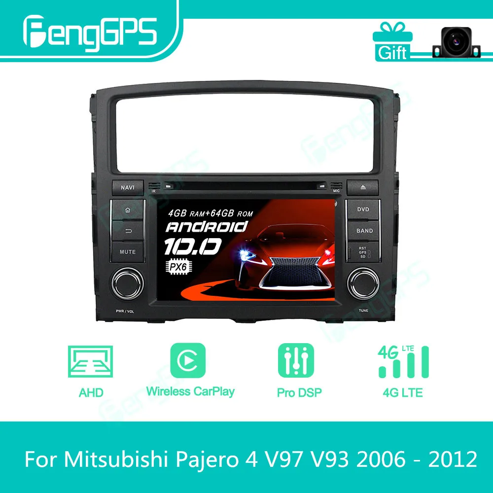 For Mitsubishi Pajero 4 V97 V93 2006 - 2012 Android Car Radio Stereo Multimedia DVD Player 2 Din Autoradio GPS Navigation PX6