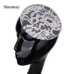 15CM Millinery lace Fascinator Hat Base Round Sinamay black Fascinator Base Craft Making Material headwear accessories 1pcs/lot