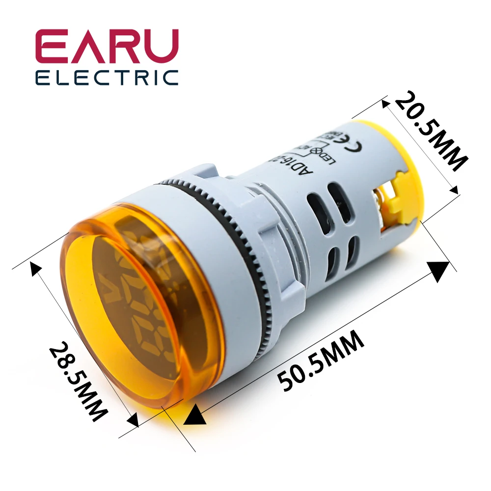 DIY Mini woltomierz cyfrowy 22mm okrągły AC 60-500V napięcie Volt miernik testowy Monitor dioda LED dużej mocy wskaźnik lampa na pilota wyświetlacz