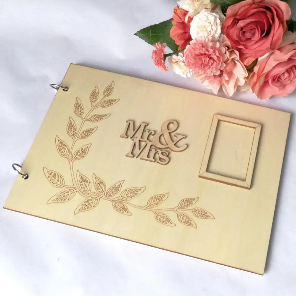 

Guest Book Wedding Decoration Rustic Sweet 20/30 Pages Wedding Guestbook Gifts for Guests or Mrs Marriage Pattern Is_customized"