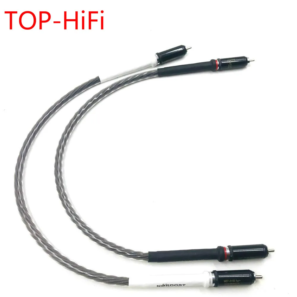 

TOP-HiFi Brown Single Crystal Silver Nordost Odin 2 RCA to 2 RCA Cable Reference Interconnect Cable with Rhodium Plated Plug