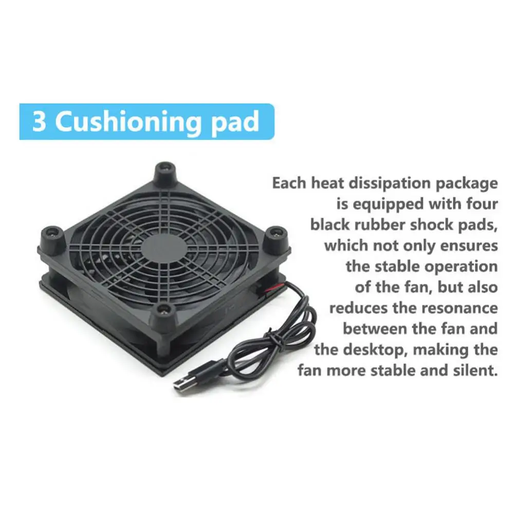 12cm 5V USB Router Cooling Fan Power TV Set-Top Box Router Radiator Cooler Desktop Air Cooling Fan Router Computer Cooler Fan