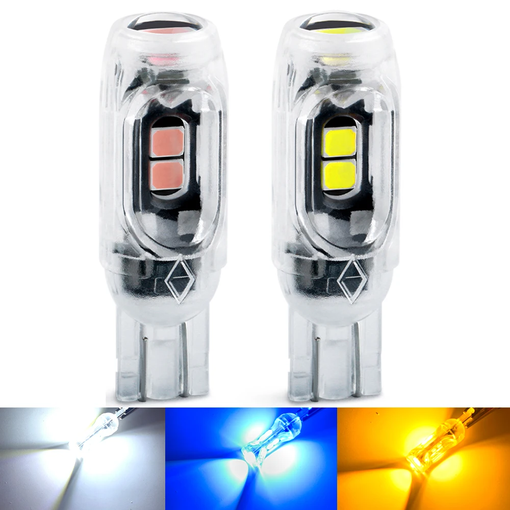 2x Led T10 W5W LED Canbus Bulb 168 194 2835 SMD Wedge Parking Light License Plate Light Clearance Lights Reading Lamps White 12V