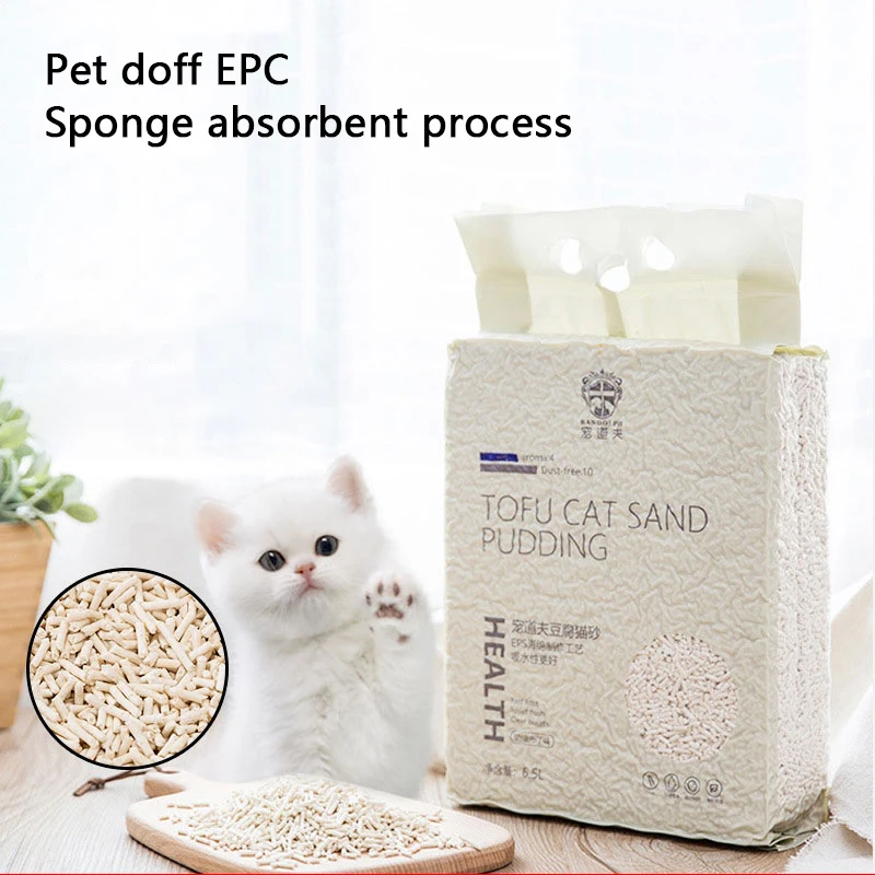 

6L Natural Tofu Cat Litters Biodegradable Fast Clumping Natural Green Tea Fresh Tofu Corn Cat Litter Well