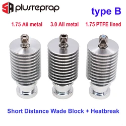 Bloco Bowden remoto com quebra de calor, dissipador de calor V6, longa ou curta distância, J-head Hotend, todo em metal, 1.75mm, 3.0mm, filamento 3D