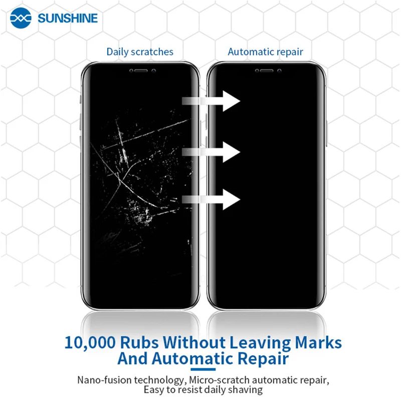 SUNSHINE SS-057-Lámina de hidrogel Flexible, protectores de pantalla para teléfonos móviles, película frontal cortada para máquina de SS-890C, 50 Uds.