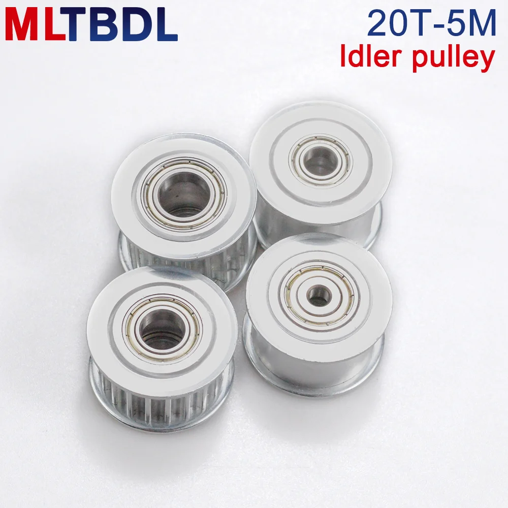 20 Teeth 5M Idler Pulley Tensioner Wheel Bore 5/6/8/10/12/15mm with Bearing Guide synchronous pulley HTD5M 20T 20teeth