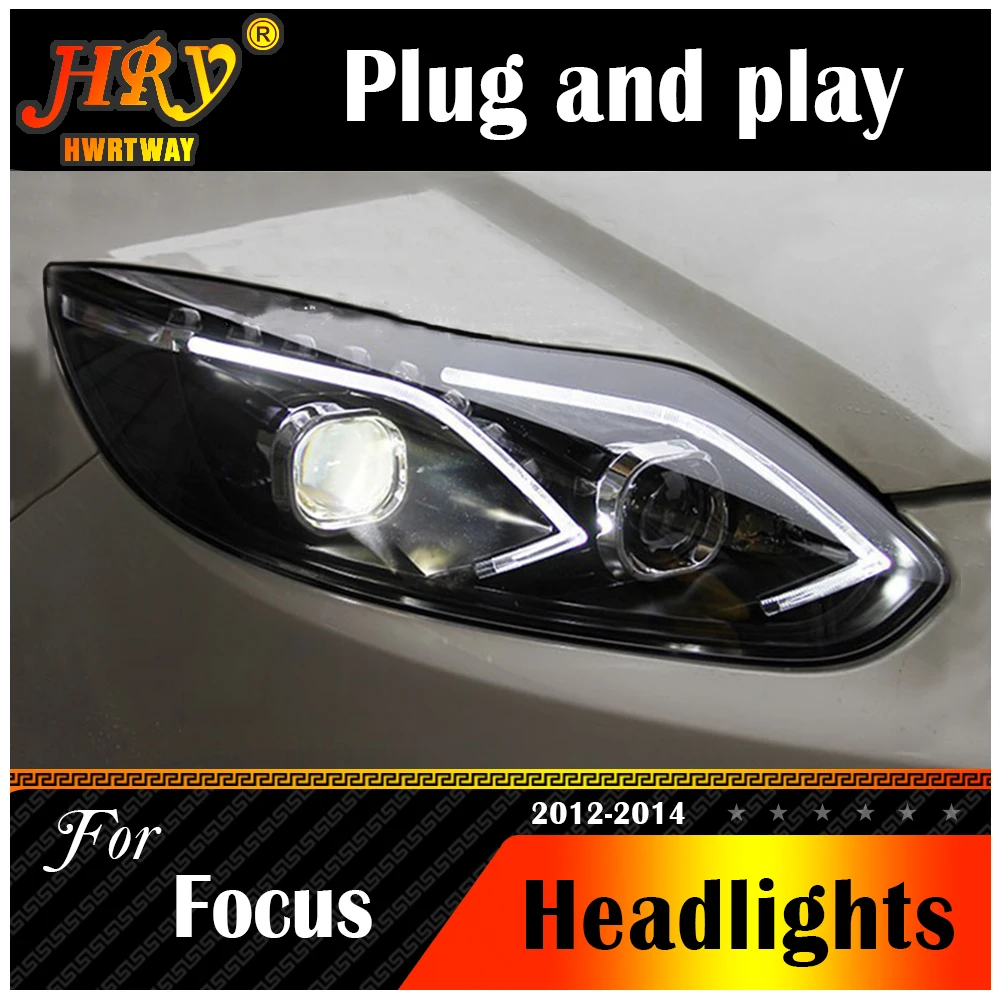 Car Styling Per Focus 2012 2013 2014 Fari Focus 3 LED Faro DRL Lente A Doppio Raggio bi-xenon HID Accessori Auto