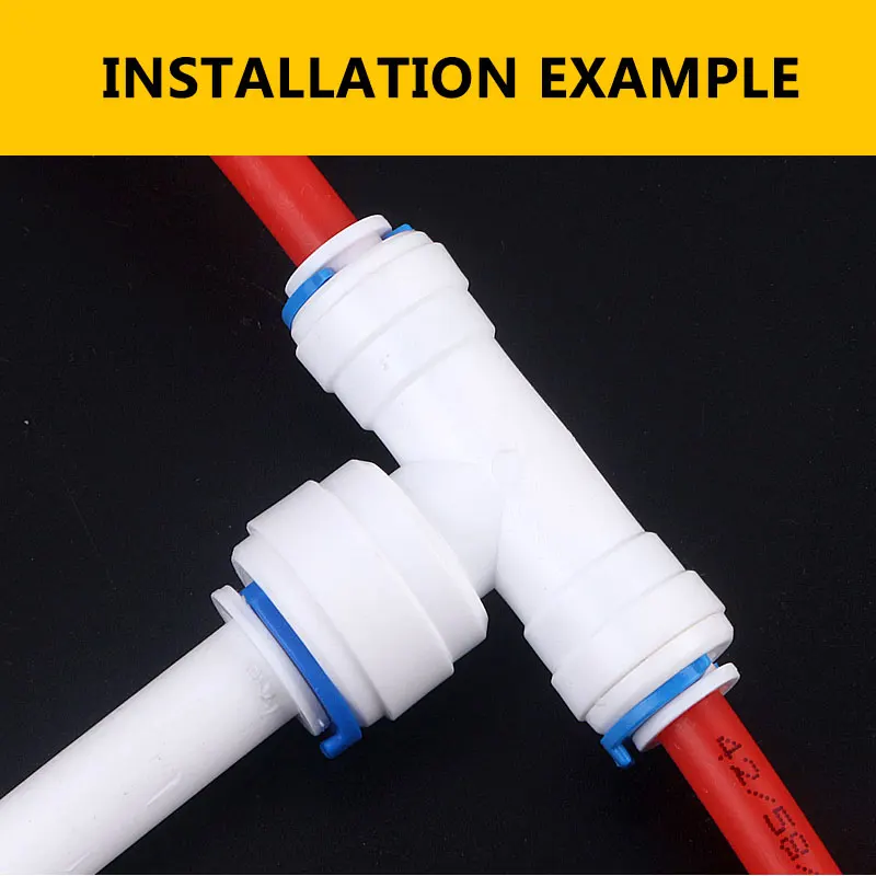 1/4 "3/8" 1/4 "เส้นผ่าศูนย์กลางท่อช้าง6.5MM9.5MM 3 Way Teeเชื่อมต่ออย่างรวดเร็วPush FitระบบROน้ำ232อุปกรณ์T Tipy Fast Joint