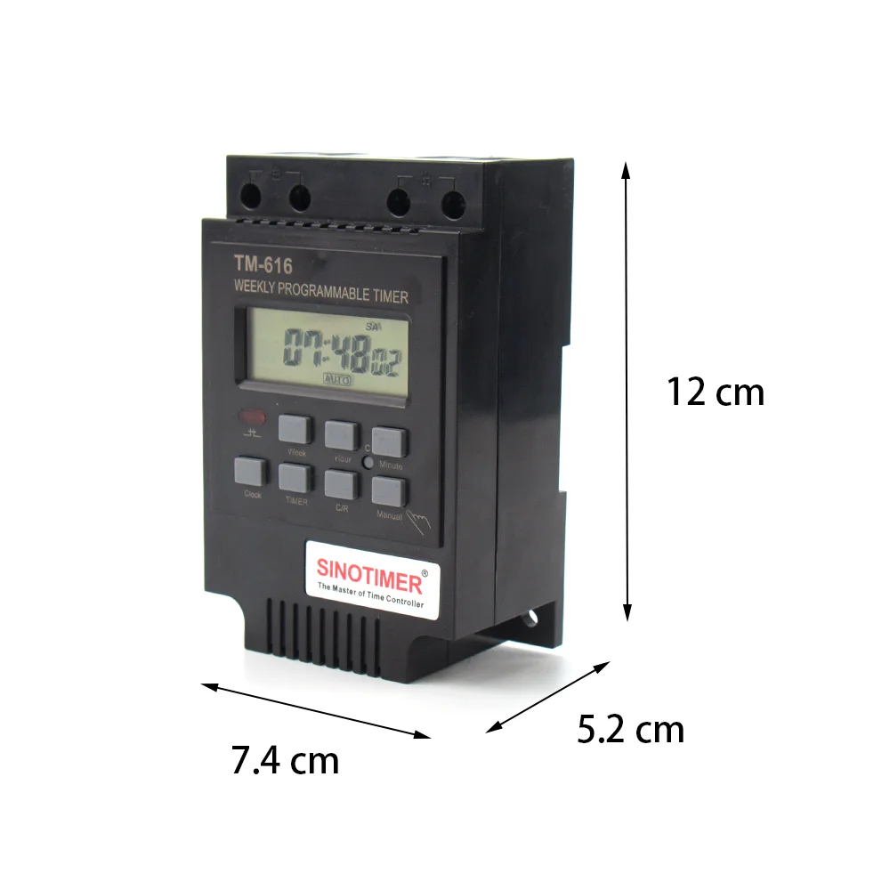 30AMP Weekly Programmable Digital TIME SWITCH Relay Control Timer 220V Din Rail Mount TM616 Din Rail Mount