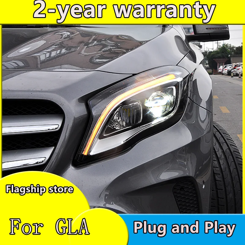 Car Styling LED Head Lamp For Benz GLA 200 220 260 2015-2019 Headlights ALL LED Headlight Daytime Running Light DRL Bi-LED LENS