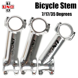 UNO Ultra Light Bicycle Stem Silver 7 / 17 / 35 Degree 60 / 70 / 90 / 110 / 120 / 130mm MTB Mountain Road Bicycle Handle Riser