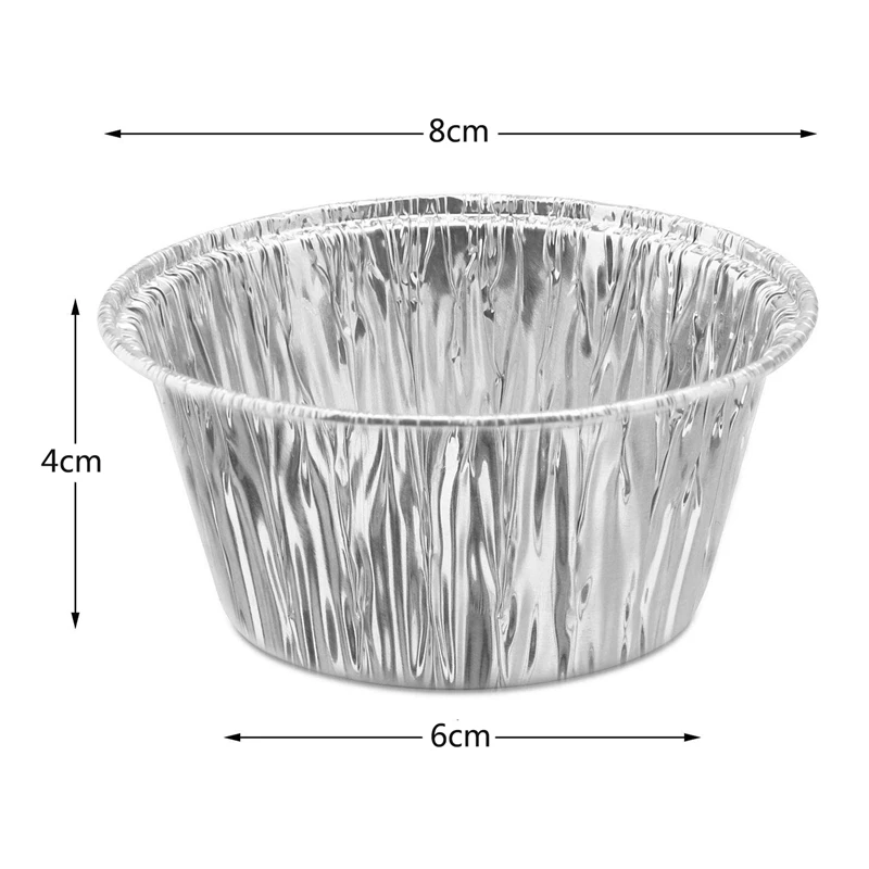 Vasos de papel de aluminio para hornear magdalenas, revestimientos desechables para muffins, soportes para Ramekin, 150 Uds.