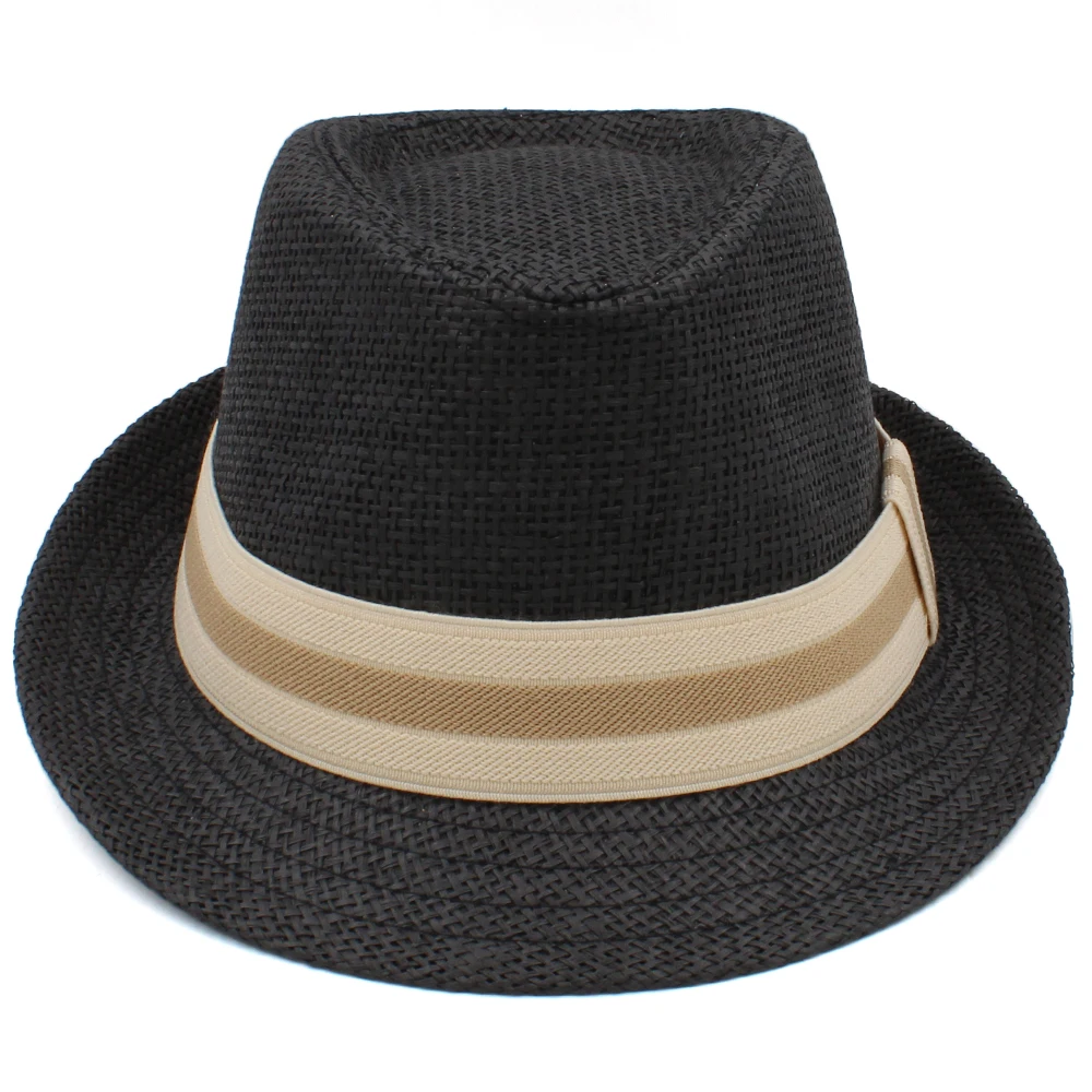 2 Sizes Parent-child Men Women Kids Children Classical Straw Fedora Hats Summer Trilby Sunhat Jazz Caps Beach Outdoor Travel