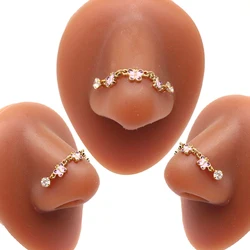 Piercing Jewelry new design butterfly chain nose ring bulk for women piercing butterfly nose bridge nose jewelry with chain