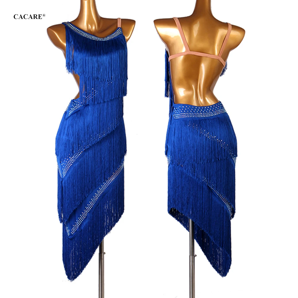 Sexy Latin Dance Dress Women Latina Salsa Latin Dance Competition Dresses Fringe CHEAP Customize D0630 Tassel Hem Backless