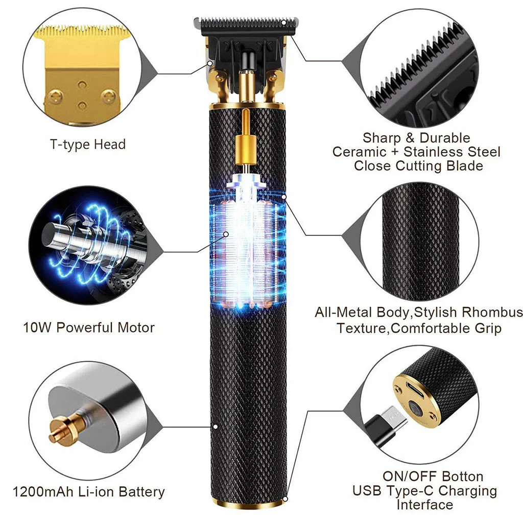 Профессиональные Т-образные машинки для стрижки, триммер электрический Pro Li, T-образный триммер для стрижки лезвий, аккумуляторный, професси...