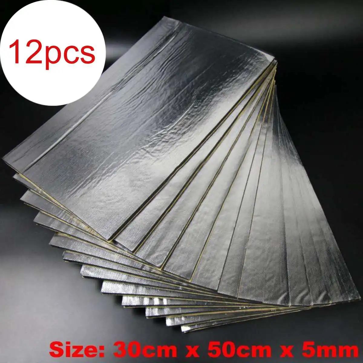 12Pcs 30cm X 50cm  5mm Car Sound Proof Deadening Upgarded Car Truck Anti-noise Sound Insulation Cotton Heat Closed Cell Foam