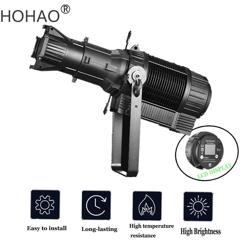 

HOHAO 2021 New Arrivel 200w /300wStage Led DMX512 Profile Spot Imaging Lights Theater Meeting Room Adjust Focal Length FreeShip