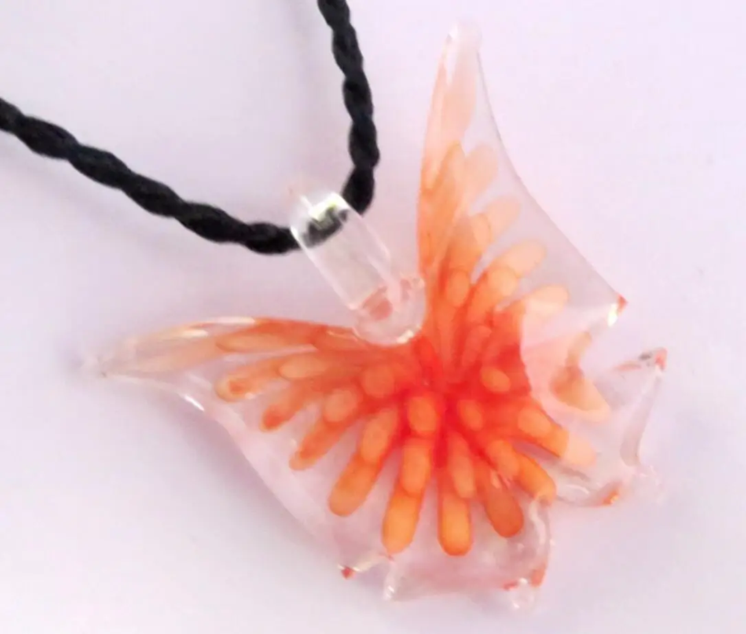 New Handmade Murano Lampwork Glass Colorful Butterfly Flower Pendant Fit Necklace Hot Sale Jewelry Gifts LL11